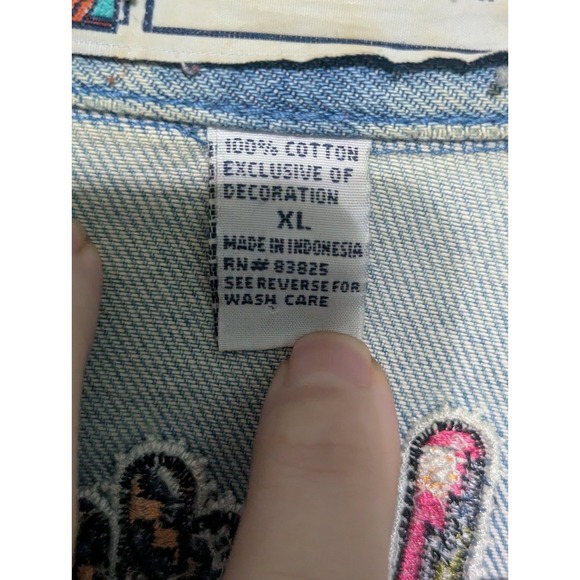 Denim Jacket Women's Passion-1 Zip Up Size XL 100% Cotton Vintage - Picture 8 of 13